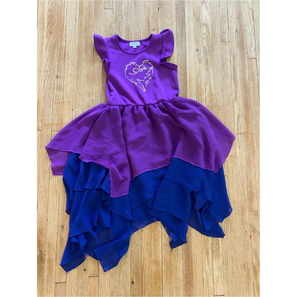 Disney Descendants Girl size M D-signed Purple and Blue Ruffled Costume Dress